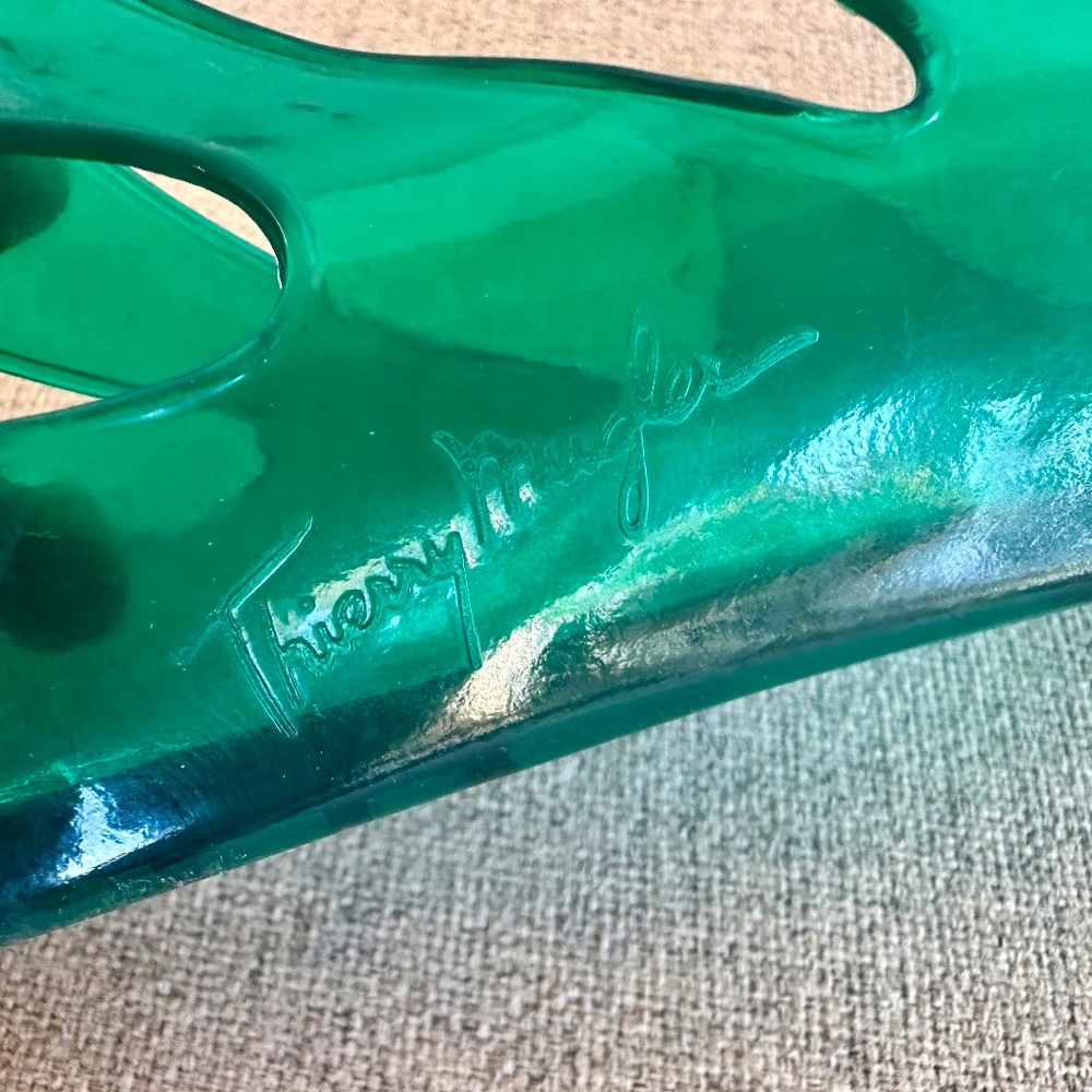 RARE VINTAGE - THIERRY MUGLER "Apollo" Green Jelly Shoes - Picture 8 of 12